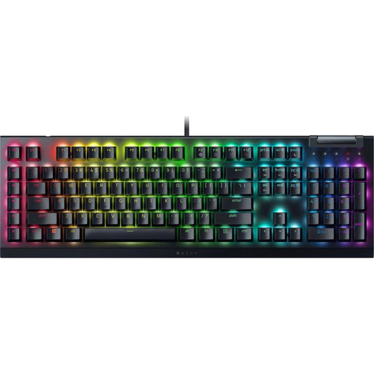 Tastatura mecanica gaming BlackWidow V4 X (Yellow Switch), layout US, taste ABS, layout US, cu 6 butoane customizabile, negru