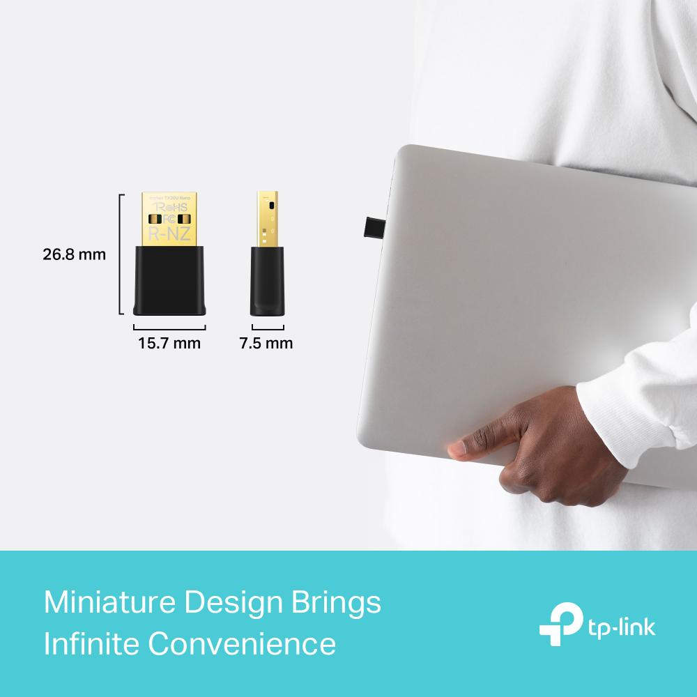 Adaptor wireless TP-Link, ARCHER TX20 NANO, AX1800, 1 x antena interna, Dual-Band 5Ghz, 2.4 Ghz, dimensiuni: 84 × 156.3 × 19.2 mm, Securitate Wireless: WEP, WPA/WPA2/WPA3, WPA-PSK/WPA2-PSK