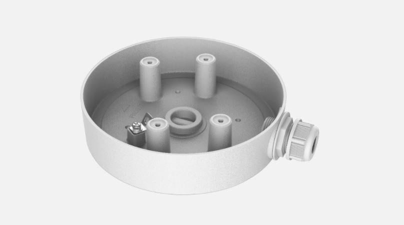 Doza conexiuni pentru camere PTZ 4 inch Hikvision DS-1280ZJ-SD11, material aliaj de aluminiu, dimensiuni: ?157.7 mm × 39.7 mm, greutate: 450 g