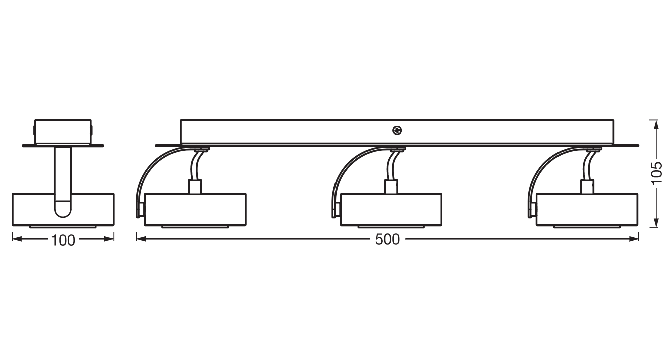 Spot LED triplu ajustabil Ledvance DECOR VENUS, 16W, 1500 lm, lumina calda (3000K), IP20, 500mm, Alb, clasa energetica F