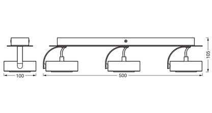 Spot LED triplu ajustabil Ledvance DECOR VENUS, 16W, 1500 lm, lumina calda (3000K), IP20, 500mm, Alb, clasa energetica F