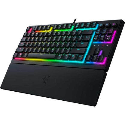 Tastatura gaming mecanica Razer Ornata V3 Tenkeyless, razer Mecha- Membrane Switches, iluminare Chroma RGB, US layout, material taste ABS cu gravare laser si acoperire UV, negru