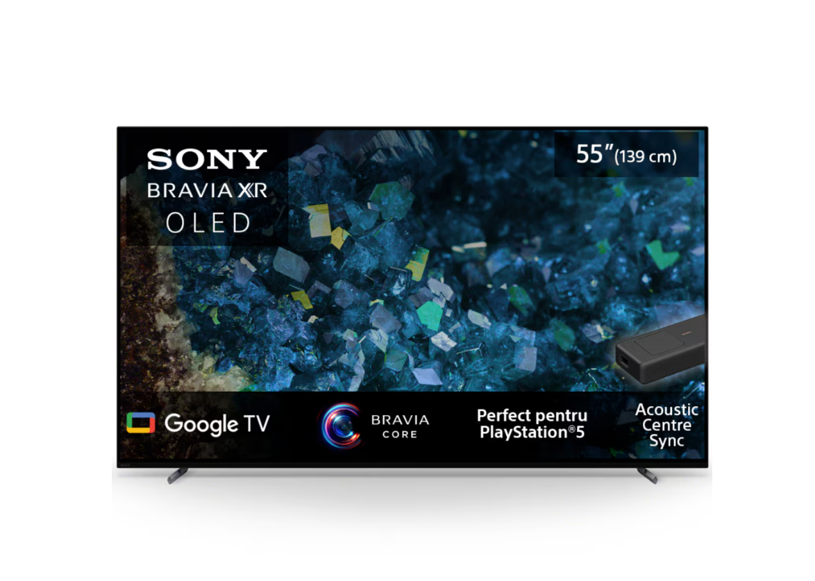 Televizor Sony BRAVIA OLED 55A80L, 139 cm, Smart Google TV, 4K Ultra HD, 100 Hz, Clasa G