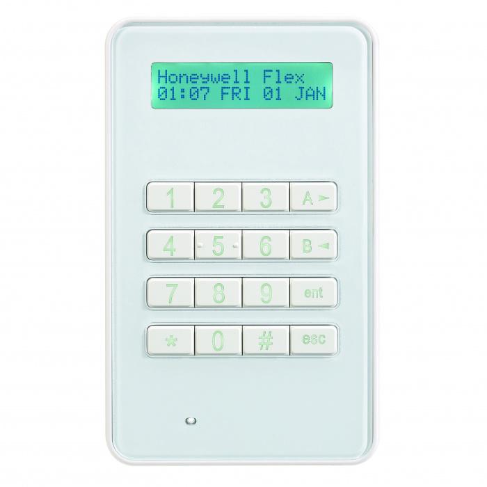 Tastatura Galaxy MK8 compatibila cu sistemele Galaxy Dimension, Galaxy Flex si G2, Grade 3, ecran LCD, display backlit cu 2 x 16 caractere alfanumerice, 16 taste, tamper, design subtire, poate fi montata la o distanta de max. 1000m de la centrala