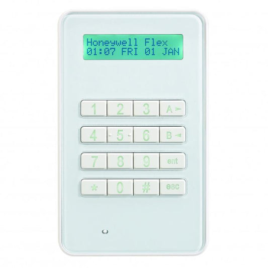 Tastatura Galaxy MK8 compatibila cu sistemele Galaxy Dimension, Galaxy Flex si G2, Grade 3, ecran LCD, display backlit cu 2 x 16 caractere alfanumerice, 16 taste, tamper, design subtire, poate fi montata la o distanta de max. 1000m de la centrala