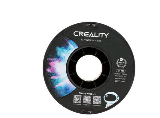 CREALITY CR-ABS 3D Printer Filament, white,temperatura printare: 220-260, Diametru Filament: 1.75mm, rezistenta la tractiune: 43MPa,diametru suport filament:  200mm, NON-Toxic, Utilizare: pana la 6 luni de la deschiderea ambalajului.