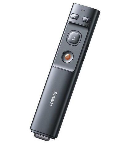 Presenter Baseus, wireless, laser 2.4 GHz, max. 100m, fara baterie, gri