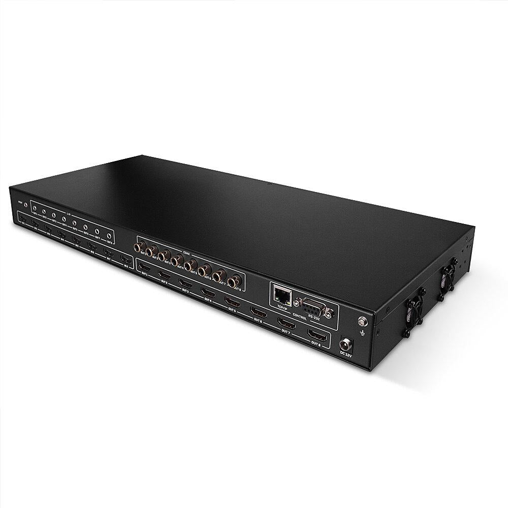 Switch Lindy 8x8 HDMI 4K60 Matrix, latime de banda suportata 18Gbps, rezolutie maxima 3840x2160@60Hz RGB 8bit, LED / LCD Display: OLED, negru