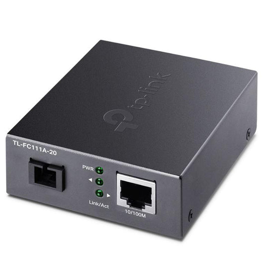 "10/100 Mbps RJ45 to 100 Mbps Single-mode SC WDM Bi-Directional Fiber Converter PORT: 1× 100Mbps SC Port, 1× 10/100M RJ45 Port (Auto MDI/MDIX) SPEC: Full-duplex, Tx:1550 nm, Rx:1310 nm, Up to 20 km, Chassis TL-FC1420 rack-mountable"