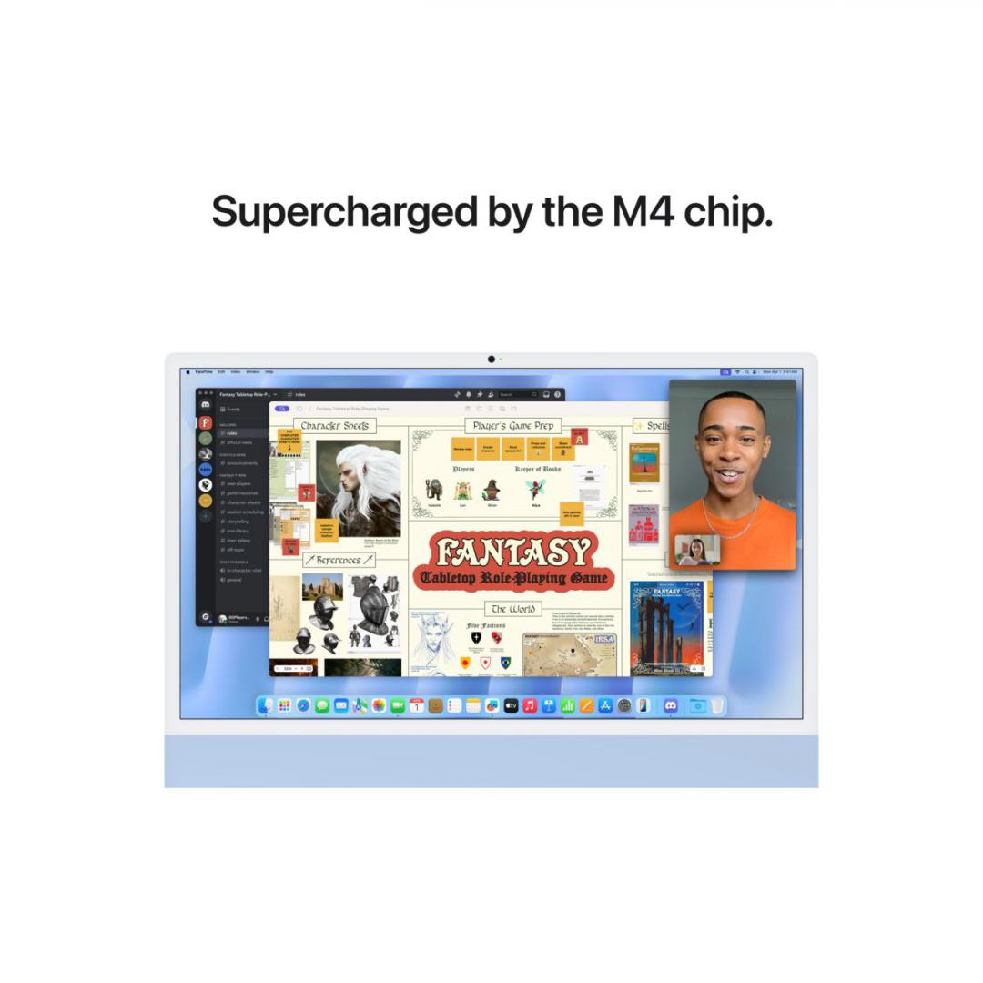 Apple iMAC 24" Retina 4.5k/ Apple M4 (CPU 10-core, GPU 10-core, Neural Engine 16-core)/16GB/512GB - Blue - INT KB (2024)