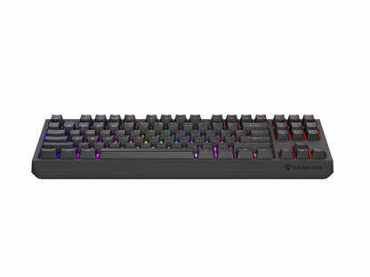 Tastatura gaming mecanica wireless Genesis Thor 230 TKL, iluminare RGB, swtich-uri Red, 87 taste, 11 butoane multimedia, negru