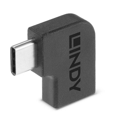Adaptor Lindy USB-C 3.2 la USB C 90°, material PVC, temperaturi de operare -10°C - 80°C (14°F - 176°F), negru