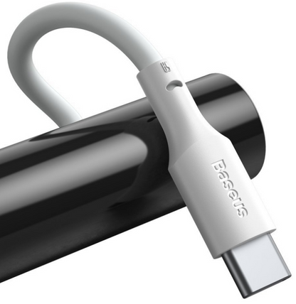 Cablu alimentare si date Baseus Simple Wisdom, Fast Charging Data Cable pt. smartphone, USB la USB Type-C 5A (2buc/set), 1.5m, alb