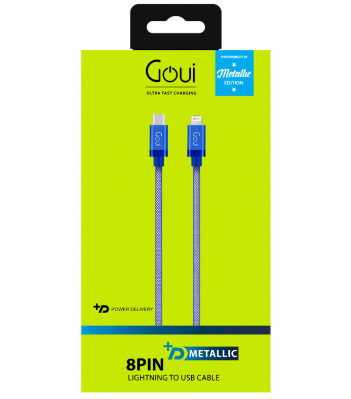 Cablu Date si Incarcare USB Type-C la Lightning Metallic, 1 m, G-METALLICC94B, Alb