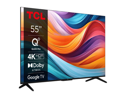 Televizor TCL QLED 55T7B, 139 cm, Smart Google TV, 4K Ultra HD, Clasa F