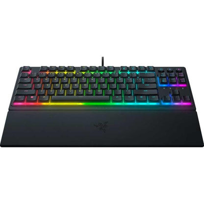 Tastatura gaming mecanica Razer Ornata V3 Tenkeyless, razer Mecha- Membrane Switches, iluminare Chroma RGB, US layout, material taste ABS cu gravare laser si acoperire UV, negru