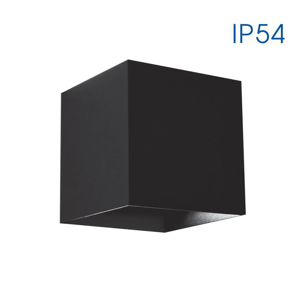 Aplica LED Vivalux SQUARE STARK, 6W, 180 lm, lumina neutra (4000K), 120°, IP54, 100x100x100mm, 15000h, aluminiu, -25÷+40°C, Negru