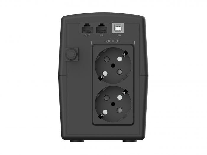 Conceptronic ZEUS02ES 850VA 480W UPS, Schuko x 2, HID USB, RJ45 In/Out, AVR, 96 x 286 x 138 mm