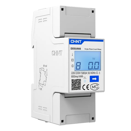 Controler solar cu masurare bidirectionala, nJoy Smart Meter monofazat, Ecran LCD, Instalare pe sina tip DIN