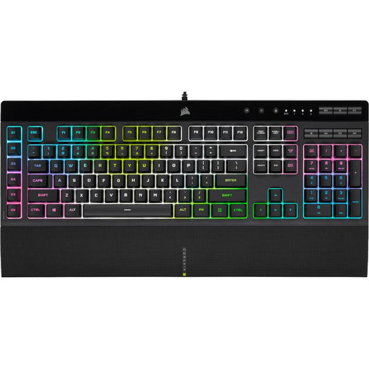 CORSAIR K55 RGB PRO, negru  12-Key Selective with Anti-Ghosting Supported in iCUE Wired Connectivity USB 2.0 Type-A Key Switches RUBBER DOME