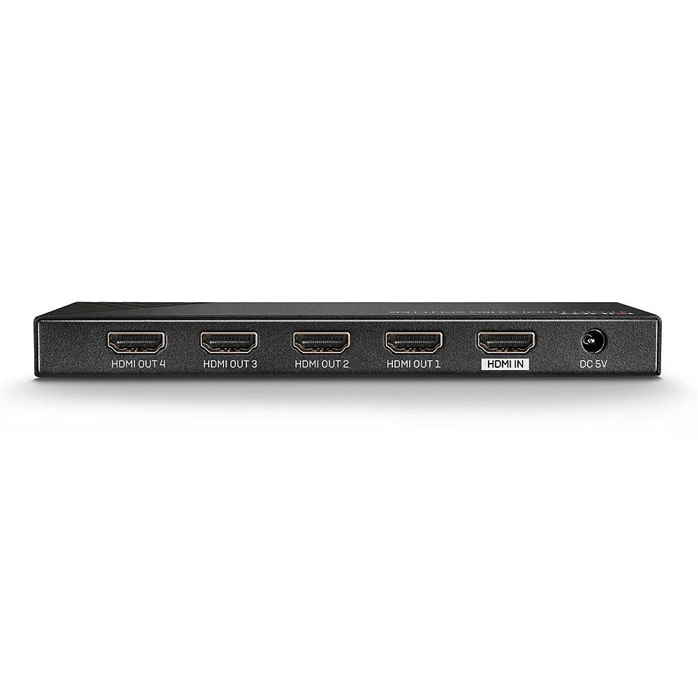 Splitter semnal video Lindy 4x HDMI 2.0 18G, latime de banda 18Gbps, rezolutie maxima 3840x2160, audio pass-through