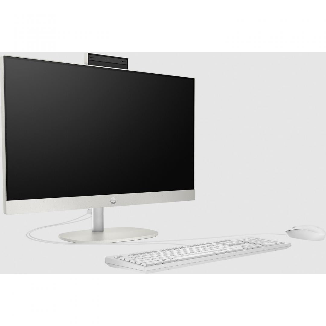 All-in-One HP ProOne 240 G10 23.8 inch Non-Touch IPS FHD, cu procesor Intel Core i5-1335U, video Integrat Intel Iris Xe Graphics, RAM 16GB DDR4, SSD 512GB, Fixed Stand, HP 125 White Wired Keyboard, HP 125 White Wired Mouse, Shell White, Free DOS, 3yw