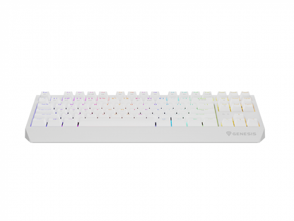 Tastatura gaming mecanica wireless Genesis Thor 230 TKL, iluminare RGB, 87 taste, 11 butoane multimedia, alb
