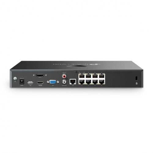 NVR PoE TP-Link VIGI 8 canale 2008H-8MP ; 93W, 8 MP,2 SATA Interface, max 20TB, H.265+; ONVIF, etec?ie mi?care, linie, intruziune, persoane, vehicule etc.