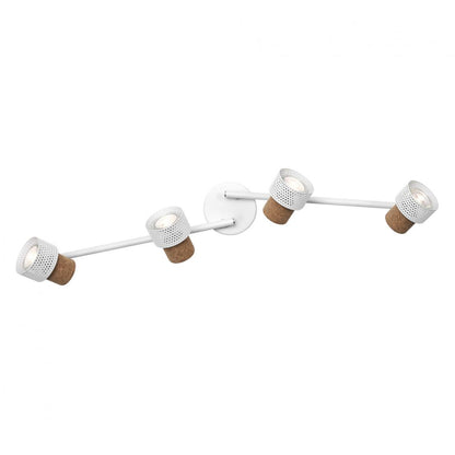 Spot LED cvadruplu ajustabil Ledvance DECOR CORK, 4xGU10, 4x3.4W, 920 lm, lumina calda (2700K), dimabil, IP20, 813mm, Alb, clasa energetica G