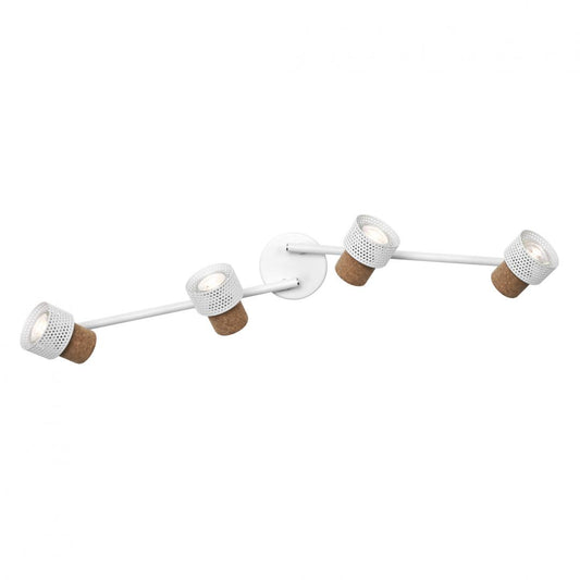 Spot LED cvadruplu ajustabil Ledvance DECOR CORK, 4xGU10, 4x3.4W, 920 lm, lumina calda (2700K), dimabil, IP20, 813mm, Alb, clasa energetica G