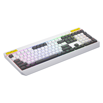 Tastatura mecanica cu fir Hator Icefall, conectivitate USB, polling rate 1000Hz, iluminare RGB pentru 8 zone diferite, tip switch membrana, material taste ABS cu gravare laser si acoperire UV, alb