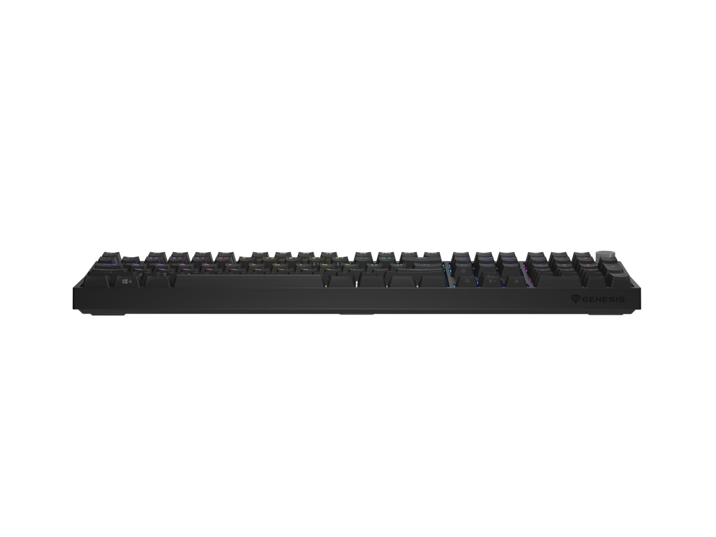 Tastatura gaming mecanica cu fir Genesis Thor 404 , iluminare RGB, switch-uri Peach, 107 taste, 11 butoane multimedia, negru