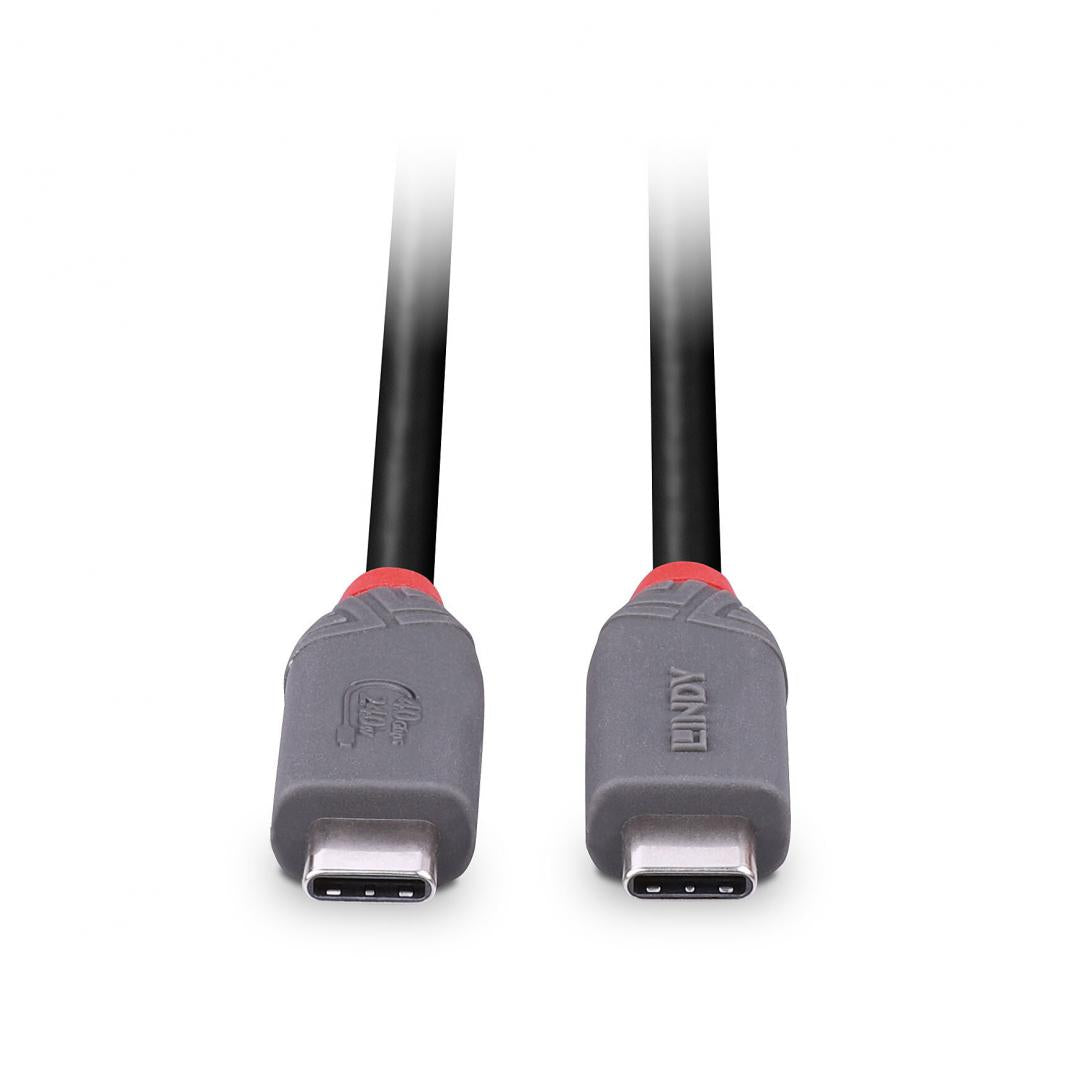 Cablu Lindy USB4 240W USB Type C, putere maxima  240W, 100W , lungime 2 metri, latime de banda supotata 40Gbps, gri