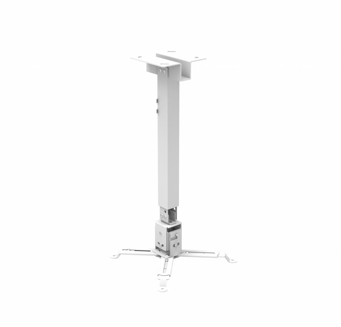 Suport tavan videoproiector Serioux, PJM1A,model universal de montare, Tilt:-15 to +15 ° , Max 10kg, Inaltime reglabila 430-650mm, culoare argintiu