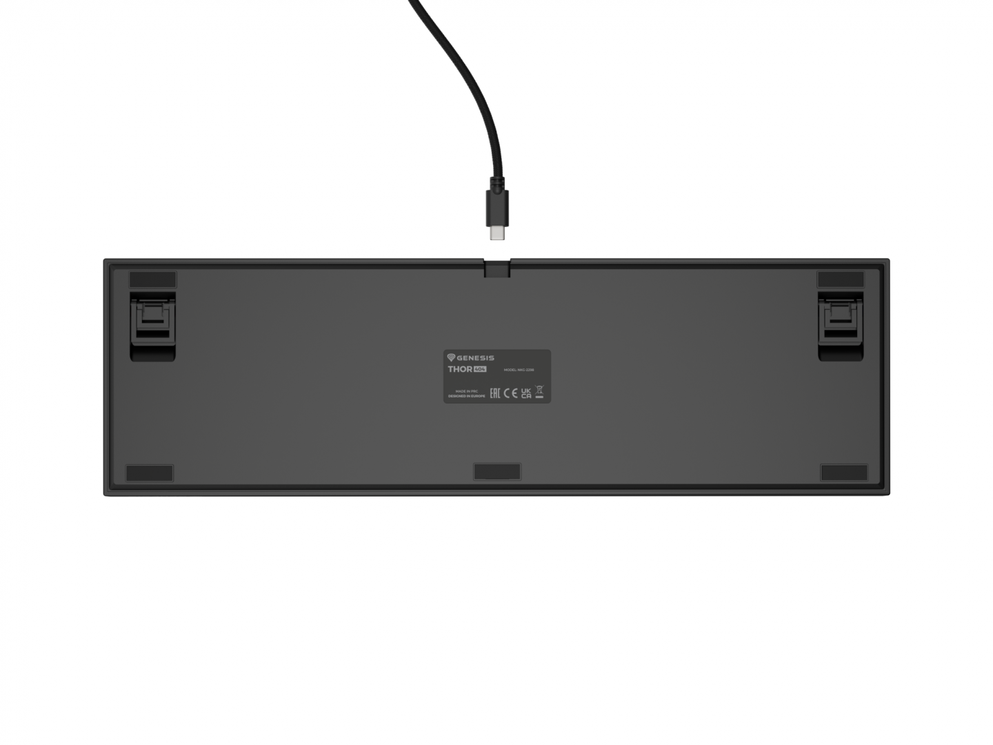 Tastatura gaming mecanica cu fir Genesis Thor 404 , iluminare RGB, switch-uri Peach, 107 taste, 11 butoane multimedia, negru