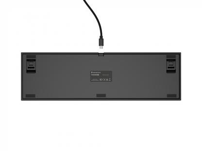 Tastatura gaming mecanica cu fir Genesis Thor 404 , iluminare RGB, switch-uri Peach, 107 taste, 11 butoane multimedia, negru