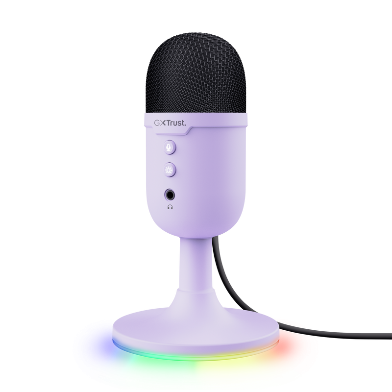 Microfon Trust cu fir GXT 234P Yunix, frecventa raspuns 100 Hz - 16.000 Hz, cardioid, senzitivitae 32 dB, violet