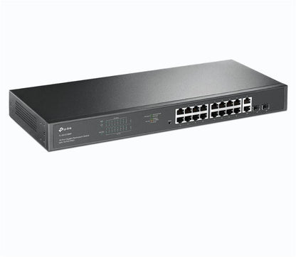 "18-Port Gigabit Rackmount  Switch with 16-Port PoE+ PORT: 16× Gigabit PoE+ Ports, 2× Gigabit Non-PoE Ports, 2× Combo Gigabit SFP Slots SPEC: 802.3at/af, 250 W PoE Power, 1U 19-inch Rack-mountable Steel Case FEATURE: Plug and Play"