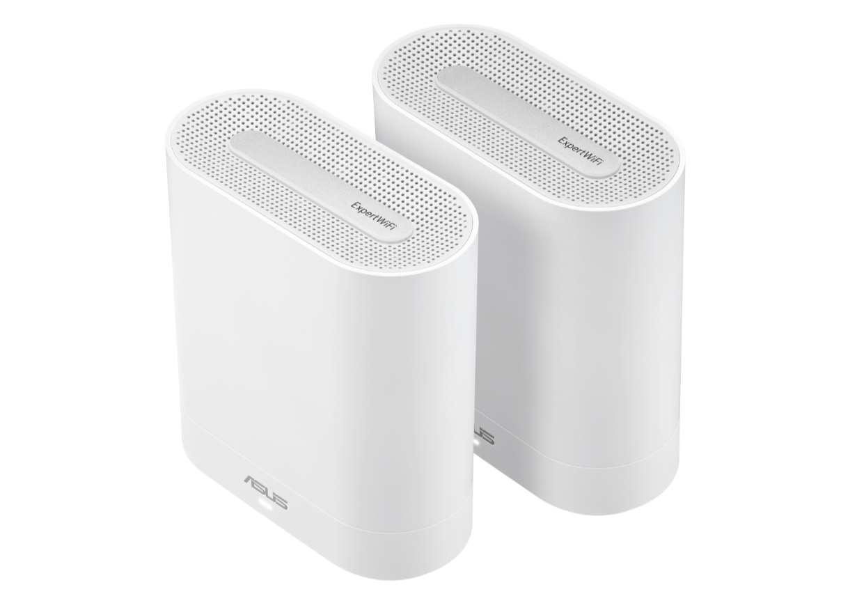 ASUS ExpertWiFi EBM68 (2PK) AX7800 Tri-Band WiFi 6 Mesh WiFi System, suitable for all businesses, supports up to 5 SSIDs, customized guest portal, 2.5 Gbps port, enterprise-grade network security and easy management ASUS ExpertWiFi app