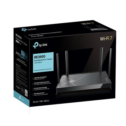 Router Wireless TP-Link ARCHER BE230, 1× 2.5 Gbps WAN port, 1× 2.5 Gbps LAN port and 3× 1 Gbps, 6 antene externe, tri-band, Buton WirelessON/OFF,buton WPS