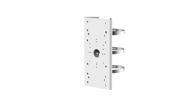 Suport de montaj pe stalp Hikvision DS-1275ZJ-SUS, material otel inoxidabil, dimensiuni: 127 mm × 46 mm × 250 mm, greutate: 1480 g