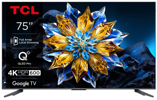 Televizor QLED TCL 75C61B PRO, 190 cm (75"), 4K, Smart TV, WiFi, Negru