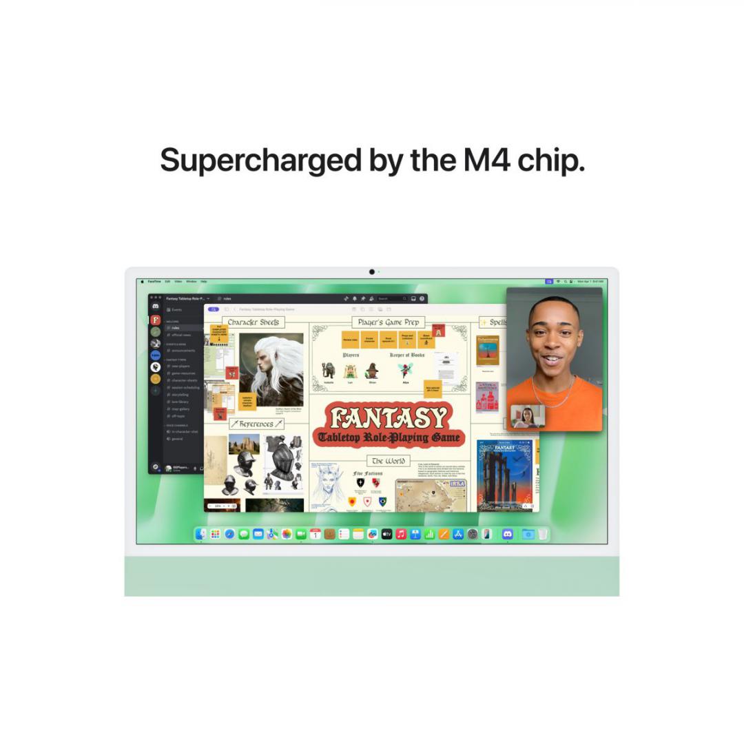 Apple iMAC 24" Retina 4.5k/ Apple M4 (CPU 8-core, GPU 8-core, Neural Engine 16-core)/16GB/256GB - Green - INT KB (2024)