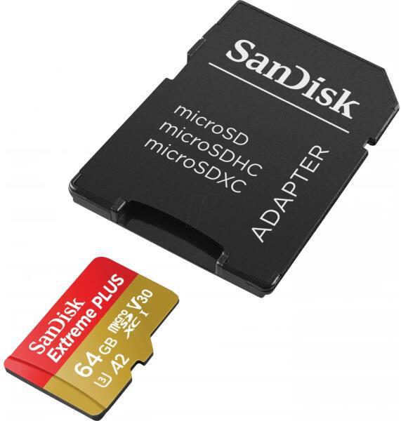 Card de Memorie MicroSDXC SanDisk, 64GB, UHS-I, Class 10, 80MB/s + Adaptor