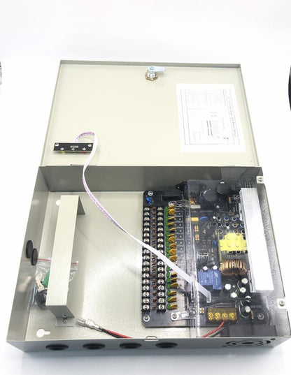 SURSA ALIMENTARE 15A CARCASA METAL 18 canale Input voltage: 110V AC~220V AC; Output voltage: 12V DC 15A Backup battery: Support 12V/7AH (not included)