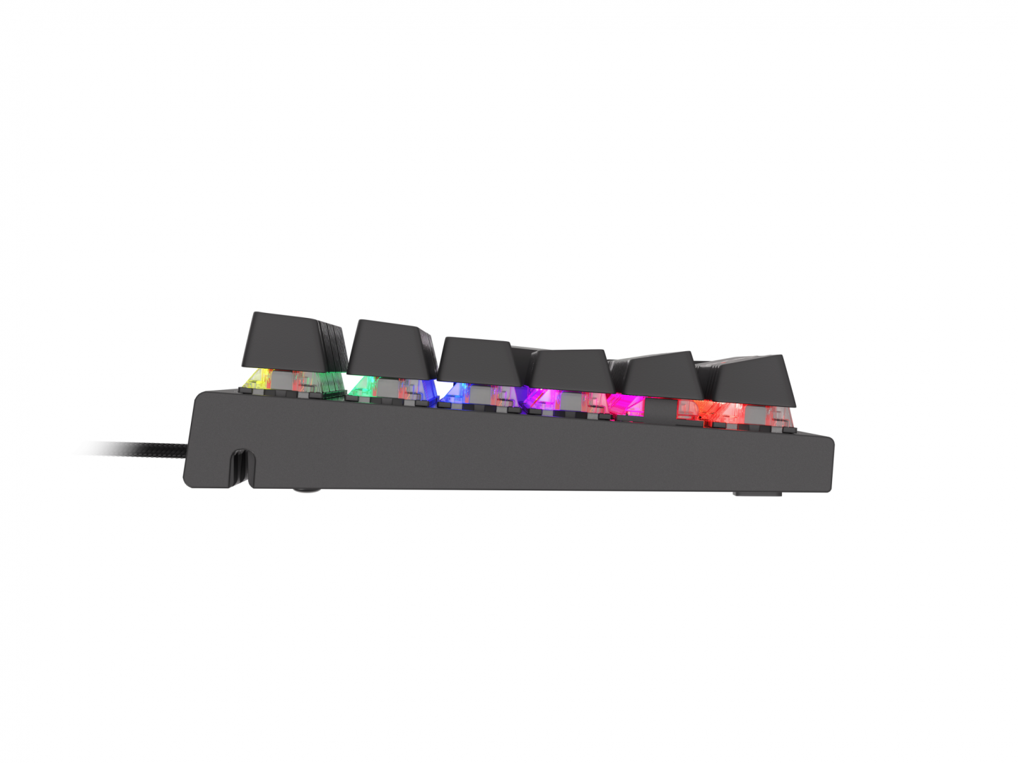 Tastatura gaming mecanica cu fir Genesis Thor 303, iluminare RGB, switch-uri Red, 104 taste, 11 butoane multimedia, negru
