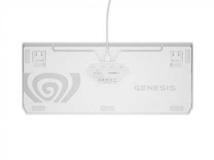 Tastatura gaming mecanica wireless Genesis Thor 230 TKL, iluminare RGB, 87 taste, 11 butoane multimedia, alb