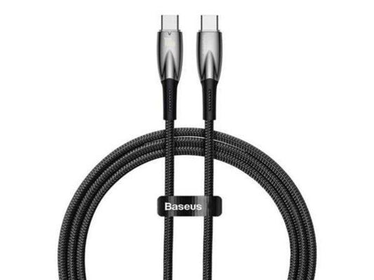 Cablu alimentare si date Baseus Glimmer, Fast Charging Data Cable pt.smartphone, USB Type-C la USB Type-C 100W, 1m, negru