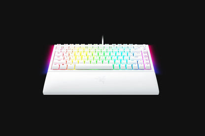 Tastatura mecanica gaming BlackWidow V4 75%, taste ABS, layout US, iluminare RGB, cu 6 butoane customizabile, suport pentru incheietura magnetic, alb