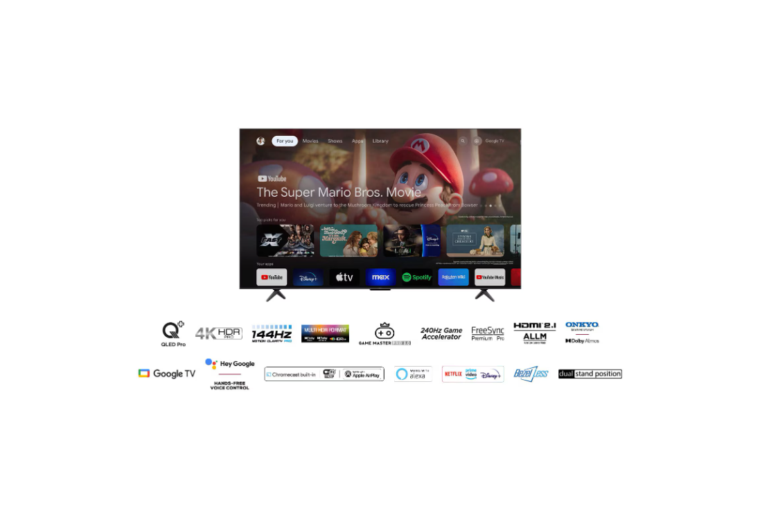 Televizor TCL QLED 85T8B, 214 cm, Smart Google TV, 4K Ultra HD, 100Hz, Clasa F (Model 2024)